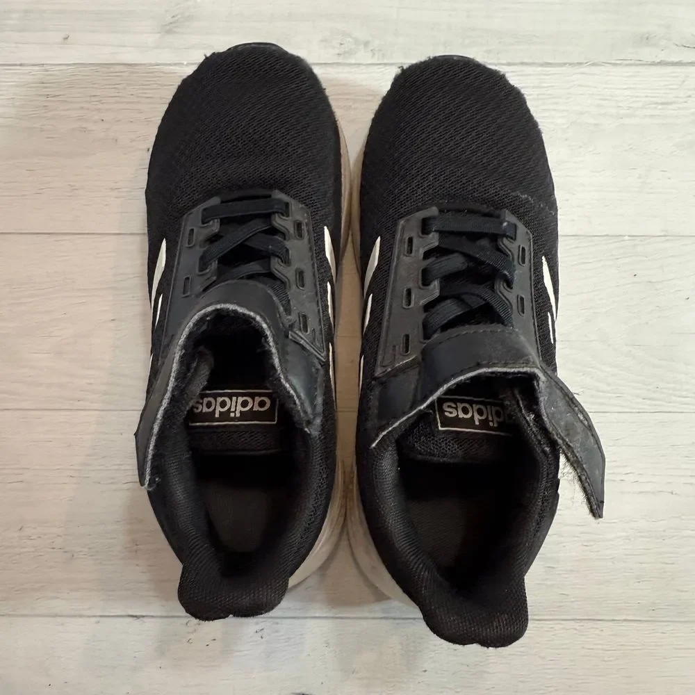 Adidas kids black and white 3 stripe sneaker little kids‎ 13